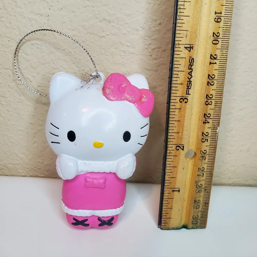 Rare 2012 Hello Kitty Sanrio Christmas Ornament  Pink Dress & Pink Bow~3.5